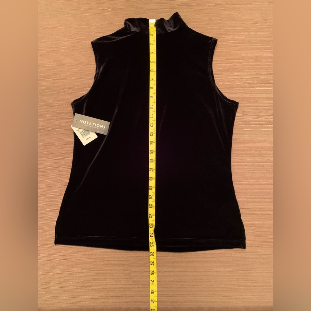 Notations Black Velvet Sleeveless Top Holiday Classic - Picture 4 of 9